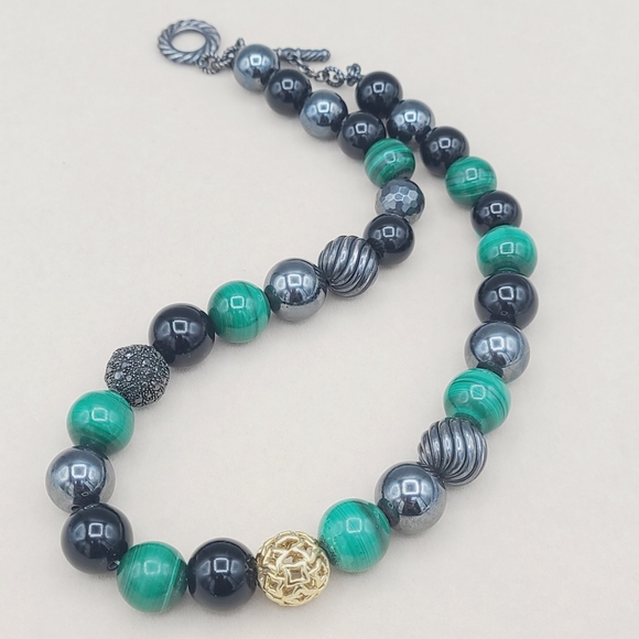 David Yurman Elements Bead Necklace With Gold and Diamonds - Picture 10 of 12